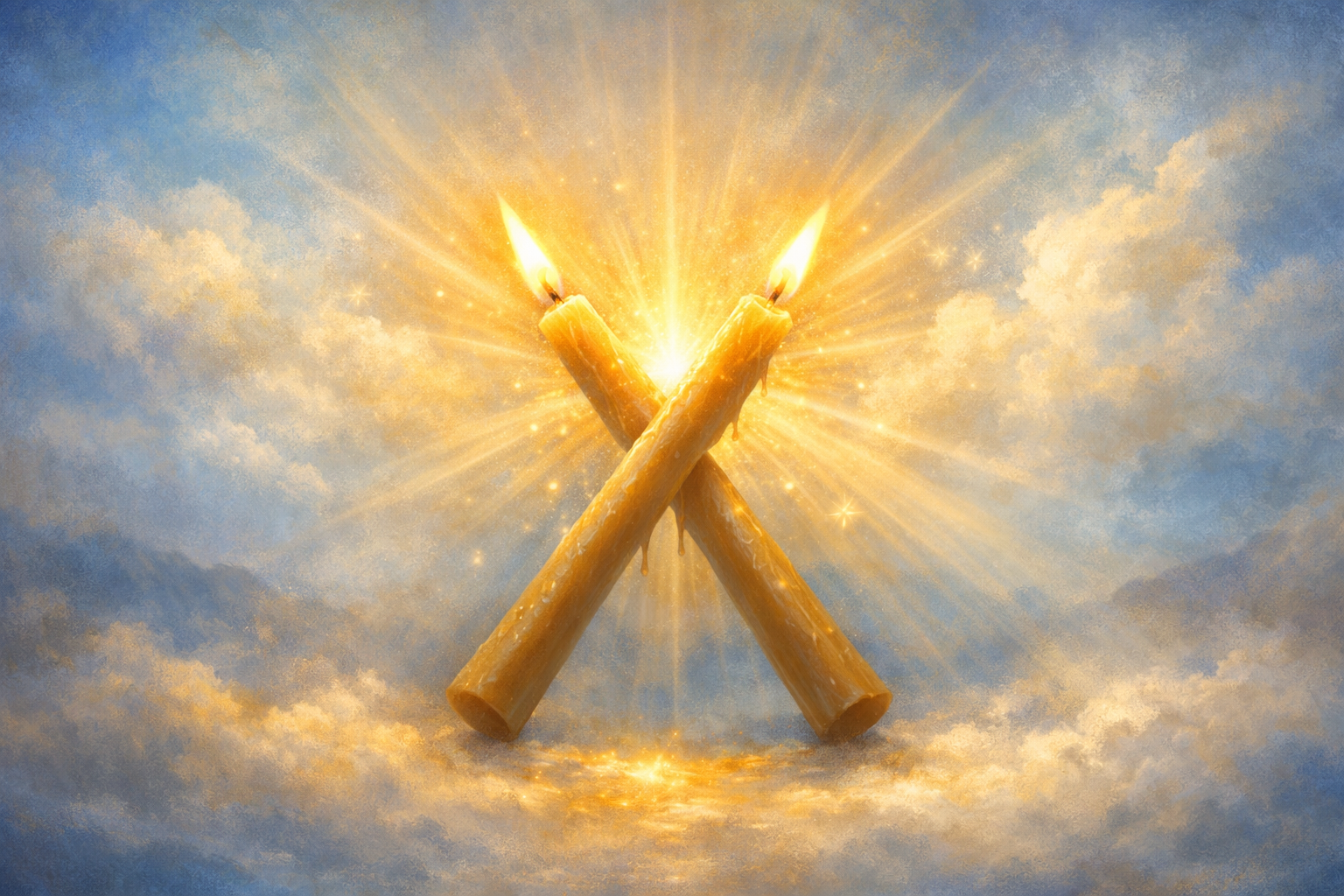 Blasiuszegen - Gekruiste kaarsen met beschermend licht